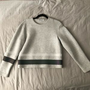 T by Alexander Wang neoprene sweater with reflective stripes - xs - grey